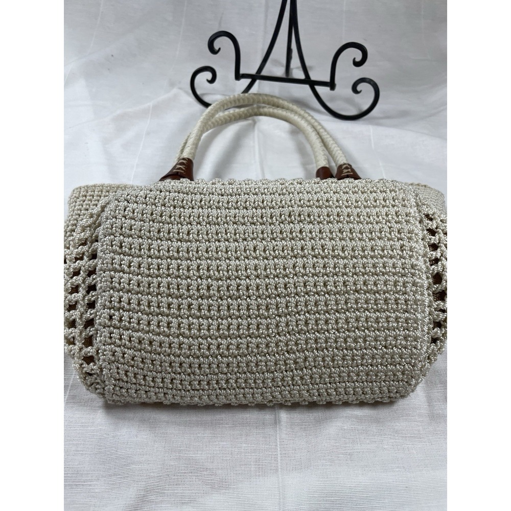 The Sak Cream w/Gold Underlay Cambria Hand Crochet Large Tote Bag/Purse - Picture 4 of 8